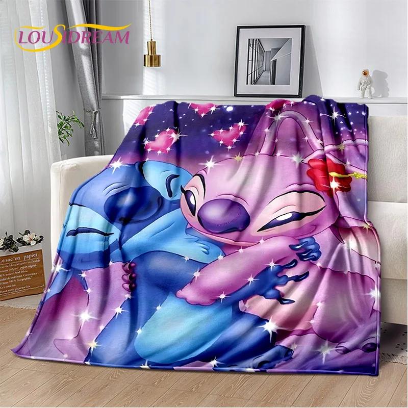 Coperta morbida in flanella con Stitch mostro cartone animato, Coperta da lancio Coperta comoda per picnic Letti Divano Casa Camera da letto Regalo Bambino