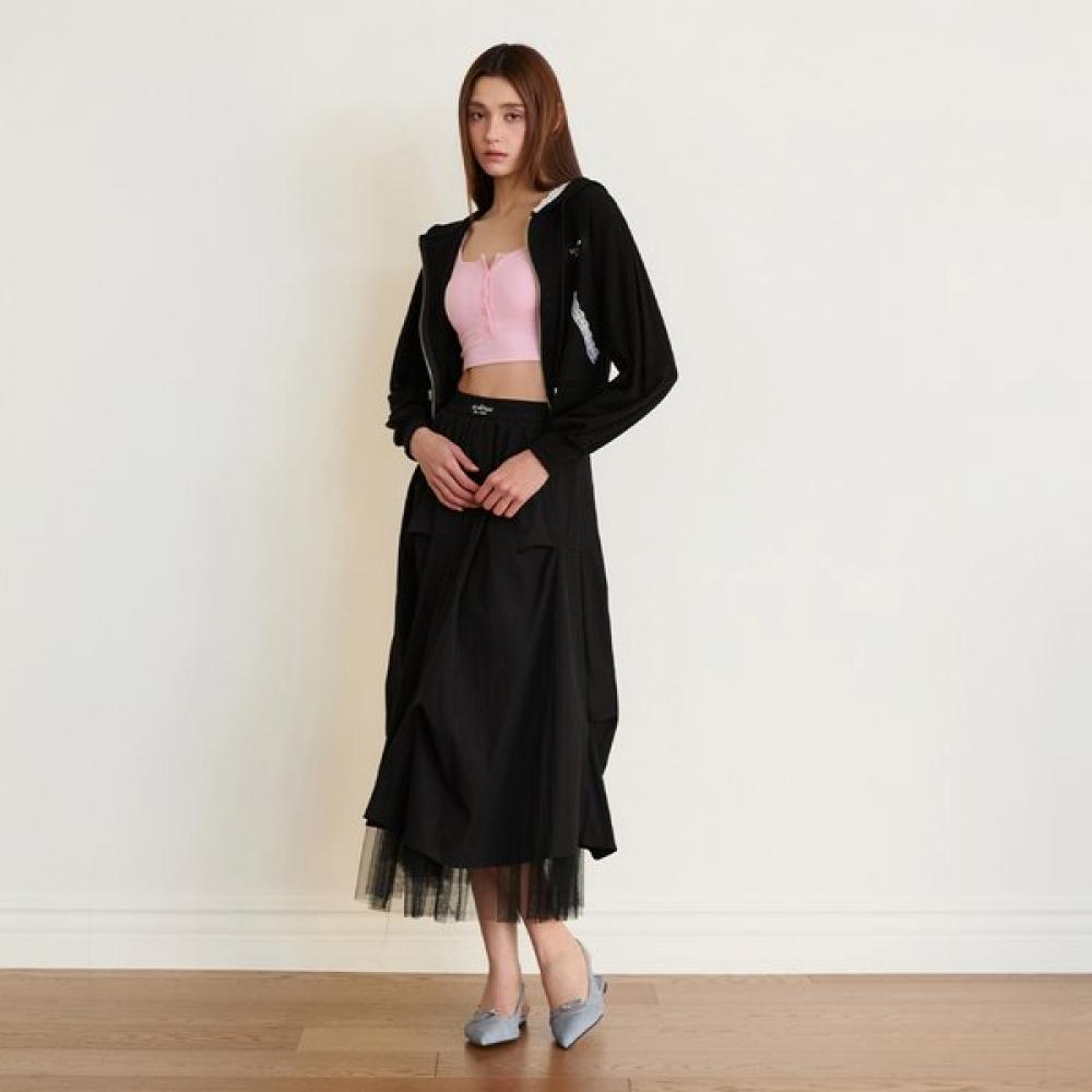 EGOIST Unbalanced Layered Banding Skirt Es2osk03