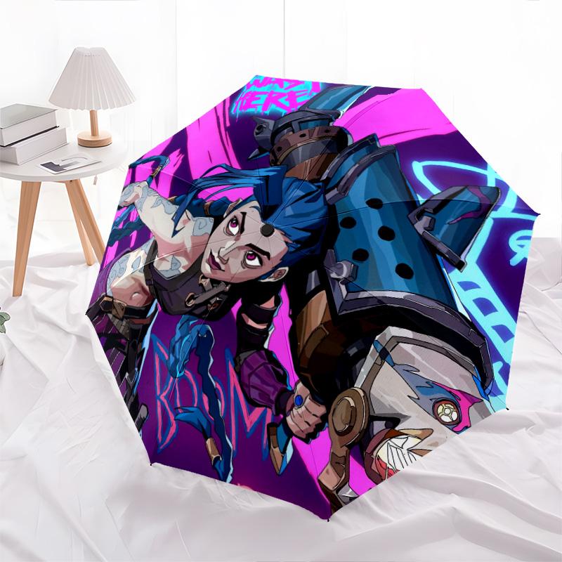 Jinx pattern, automatic folding umbrella, portable and foldable design, 8 ribs, a Christmas or birthday gift.