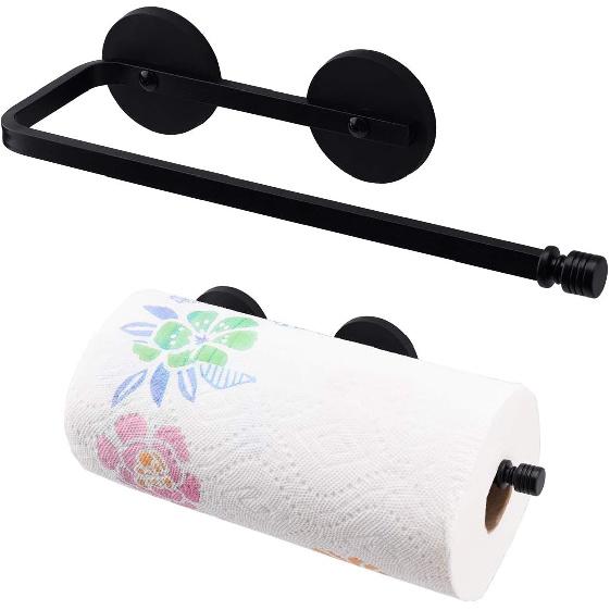 Magnetic Paper Towel Holder Paper Towel Rack Tower Bar for Refrigerator, Metal Cabinet Black