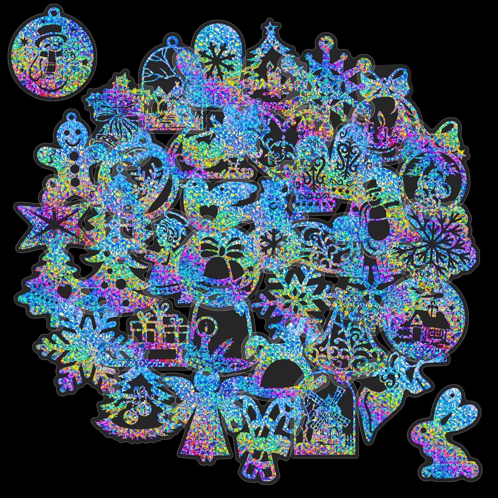 

50 Прозрачных Лазерных Наклеек С Рождеством Христовым Цветные Голографические ПЭТ Наклейки С Эффектом Перелива Каннабис
