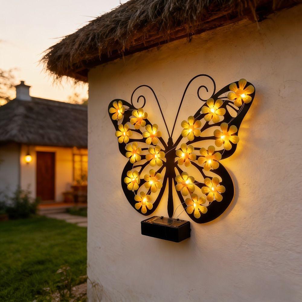 Solar Butterfly Wall Sconce Solar Butterfly Wall Sconce Outdoor Decorative Light Outdoor Decorative Light for 1.2V/0.5W