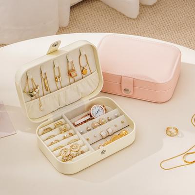 Jewelry Box, Leather Stud Earrings, Rings, Necklaces, Large-capacity Storage Box, Exquisite and High-end Jewelry Storage.