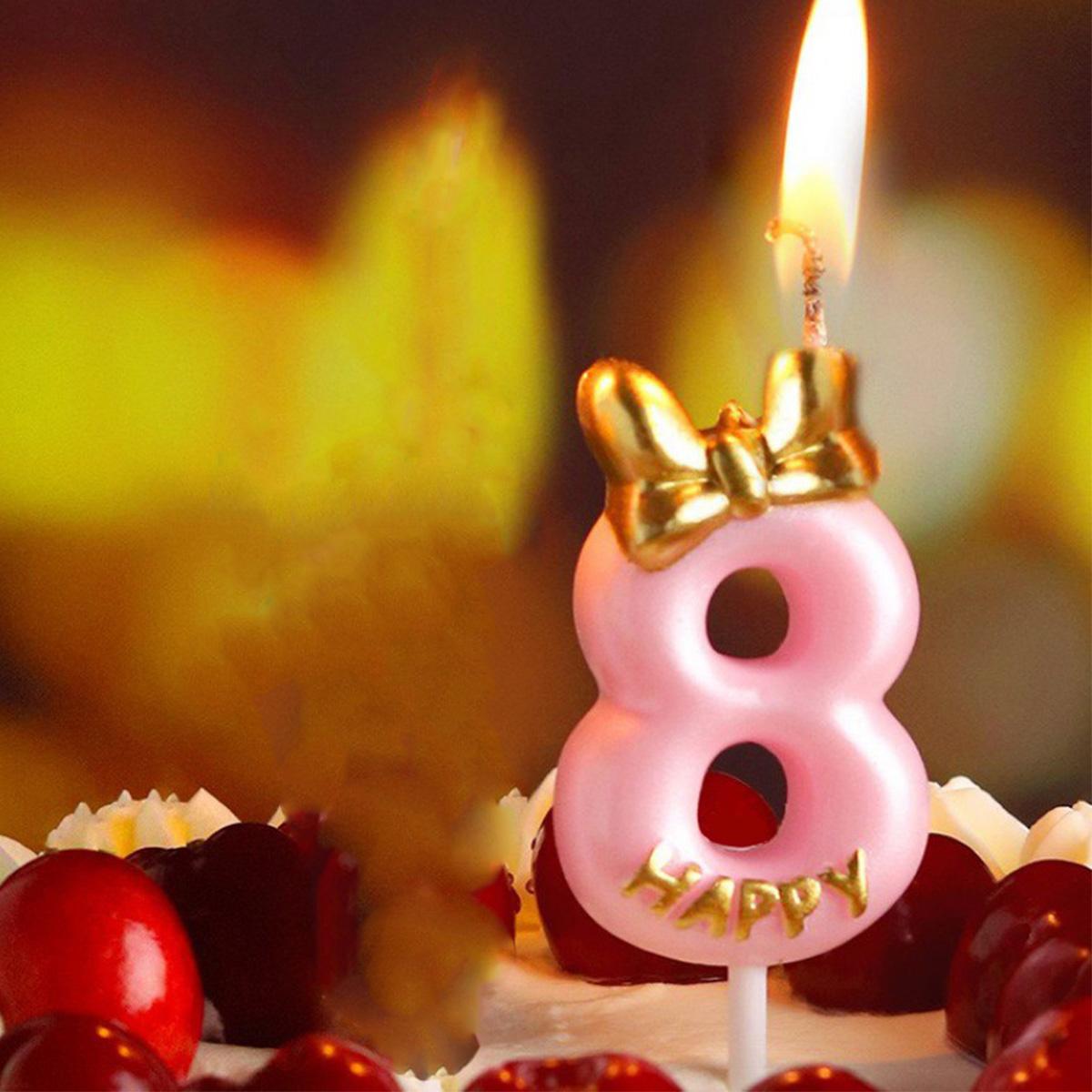 

Number1 Pink Birthday Candle Girl Number Birthday Cake Topper Cupcake Candles in Holders forCake Topper Birthday Decor Supplies