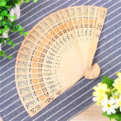 Handcrafted Carved Wooden Folding Fan