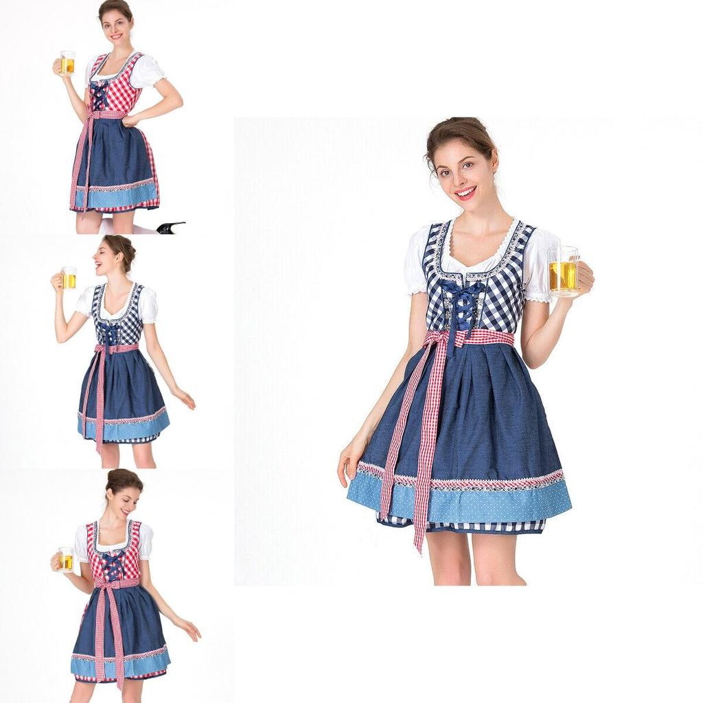 Damen Oktoberfest Einfaches Kleid Kostüm mit zarter Kante für festliche Feiern