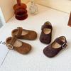 Autumn Leather Shoes Girls Solid Color Princess Shoes Soft Sole Birkenten Shoes Kids Shoes