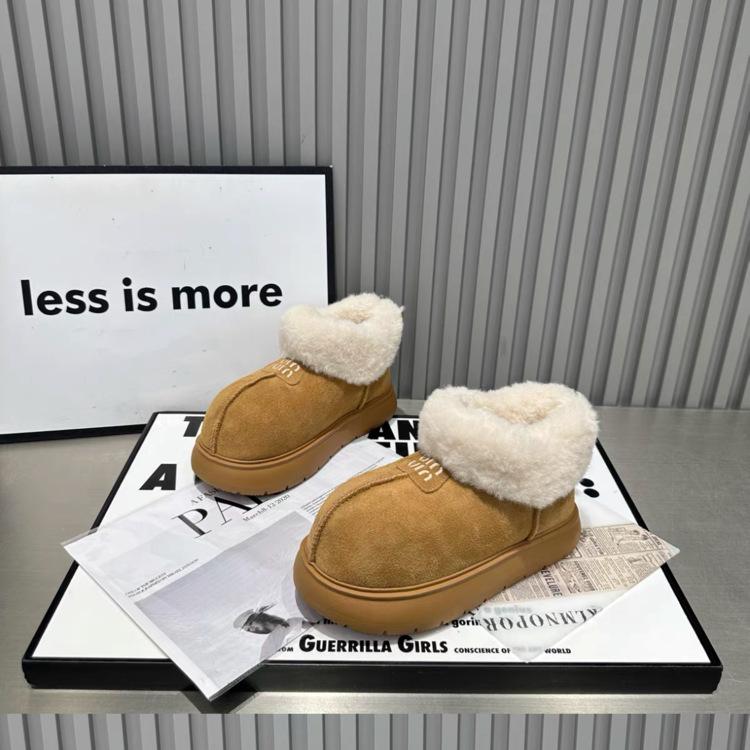 Big Head Snow Boots Thick Sole 2025 Winter New Northeast Velvet Thickened Warm Shoes Big Cotton Shoes Snow Cotton Winter Shoes
