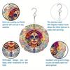 2D Mandala Wind Chime with Colorful Day of the Dead Skull Design Metal Outdoor Garden Decor for Patio Balcony Thanksgiving Christmas Gift