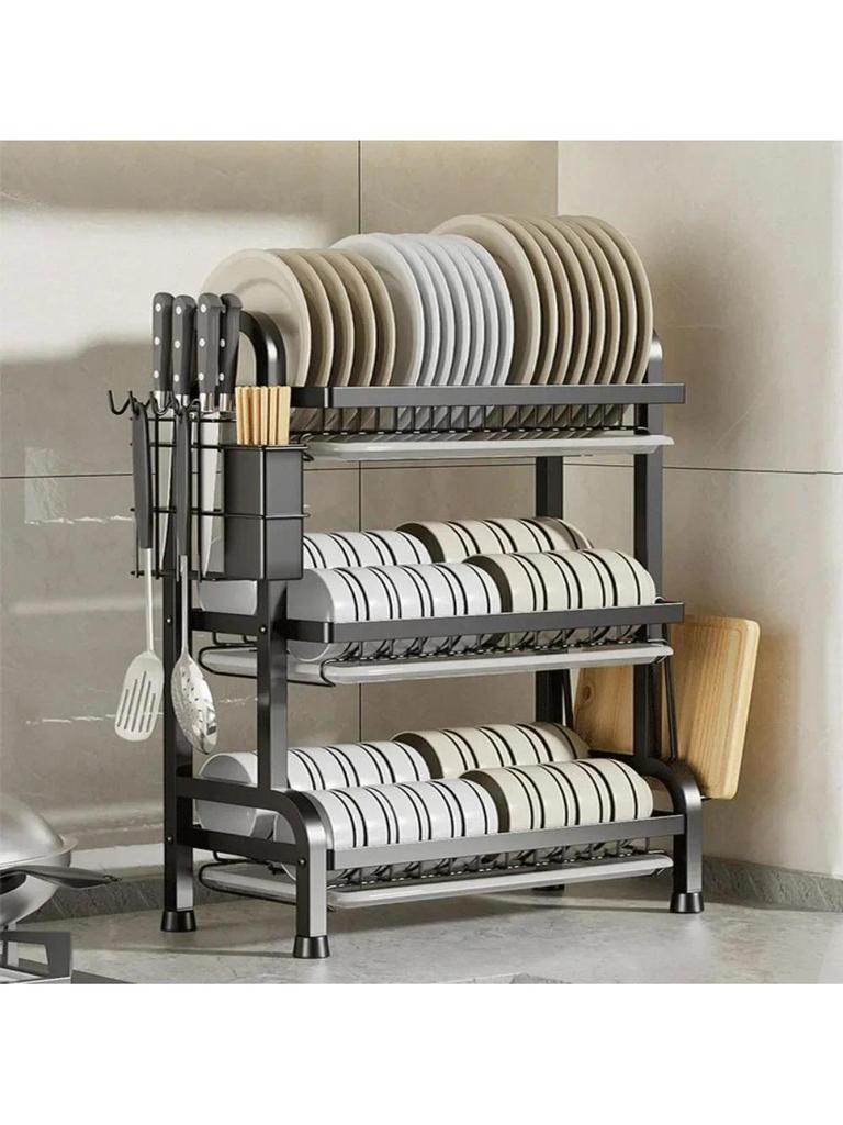 Flash Sale Dish Drying Rack Stainless Steel Storage Rack Adjustable Accessories Organizer Large Rust-Proof Dish Drainer With Ute