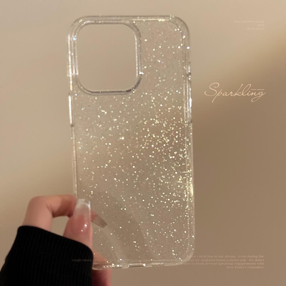 Průhledný třpytivý kryt Apple 14 Pro Max pro iPhone 15 - Měkký obal luxusní design