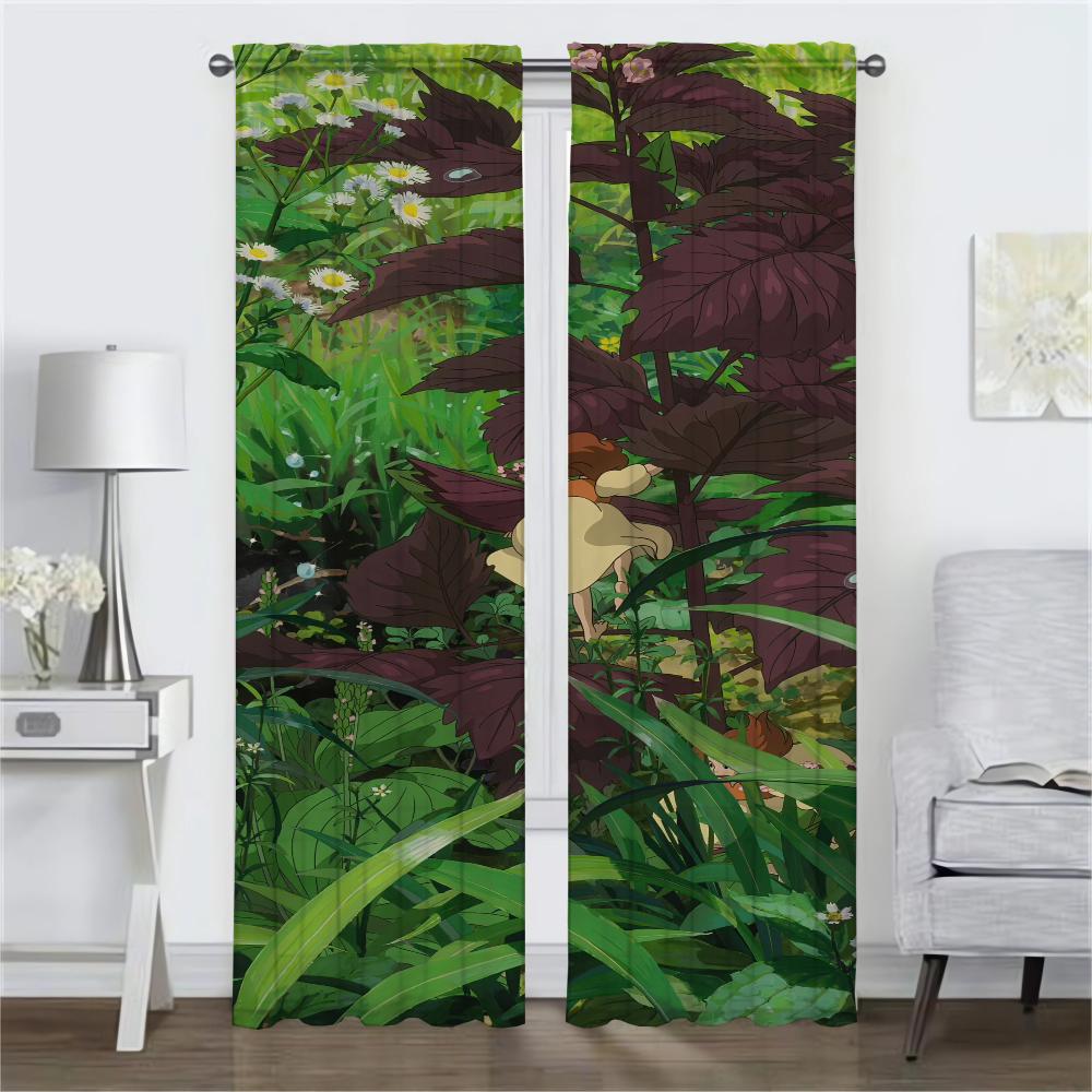 Kitchen Curtains for Camera Beauty Scenery Elegant Room Curtains 2 Pieces Halloween Decoration Living Room Curtain Partition