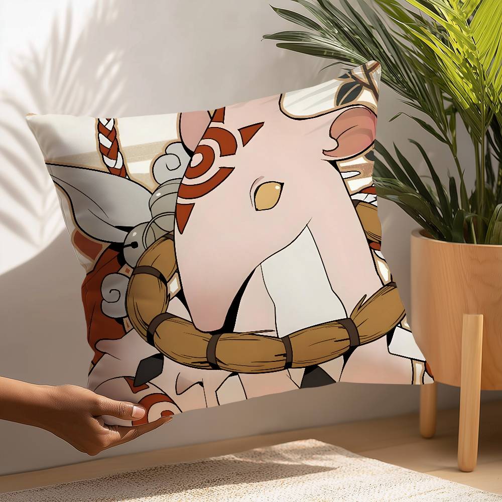 Hot Game Onmyoji Pillow Case Plush Fabric Soft Pillowcase Double Sided Print Cushion Cover Household Gifts