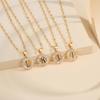 Initial Letter Pendant Necklace Dainty Cubic Zirconia Decor Fashion Jewelry for Women Bridesmaid Wedding Party Gift