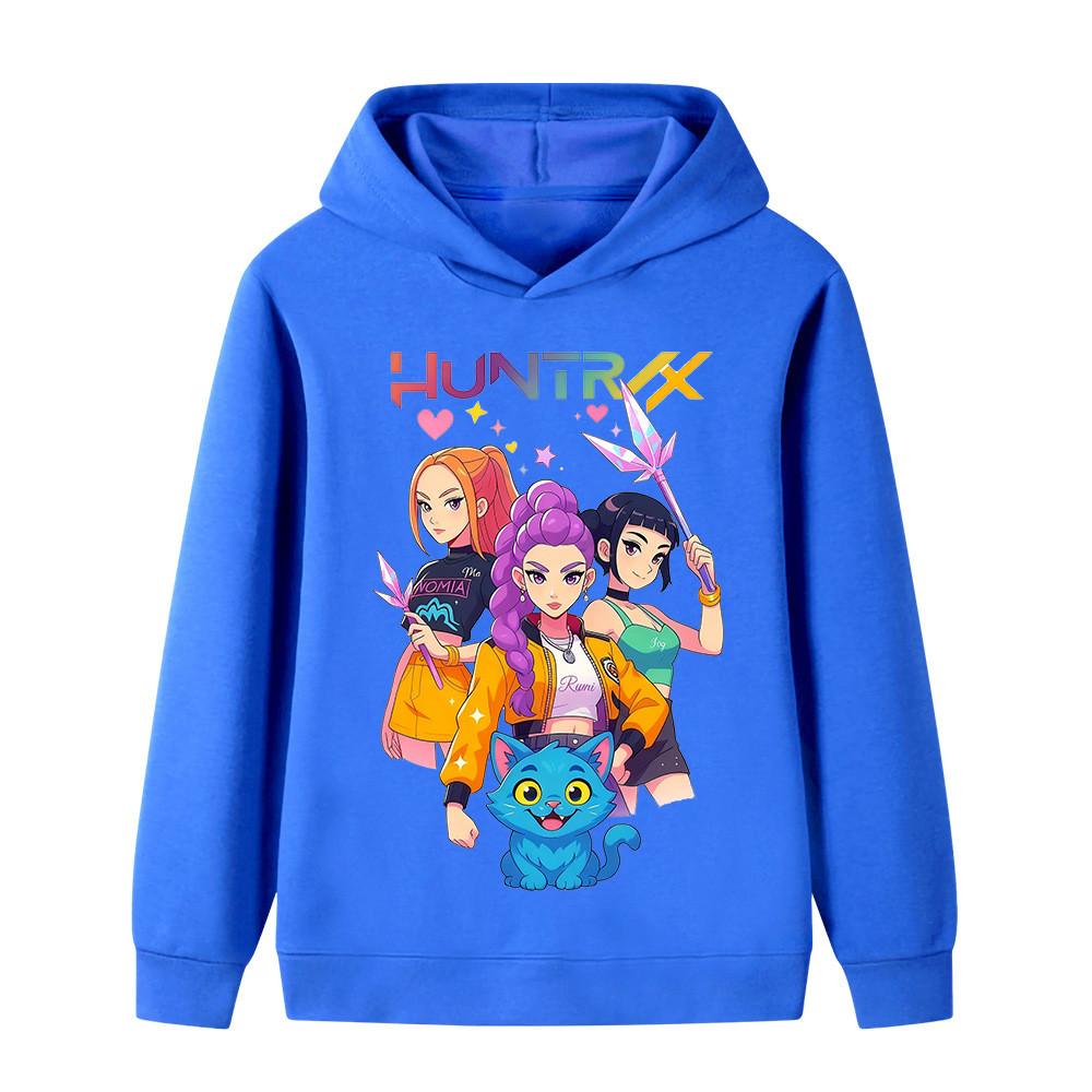 B1233 Kids Boys Girls Kpop Rumi Zoey Mira Print Long Sleeves Hoodie