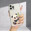 Cute Panda Transparent Phone Case Suitable for iPhone 17 16 15 14 13 12 11 Pro/Max/Plus Anti Drop and Anti Shock Back Cover