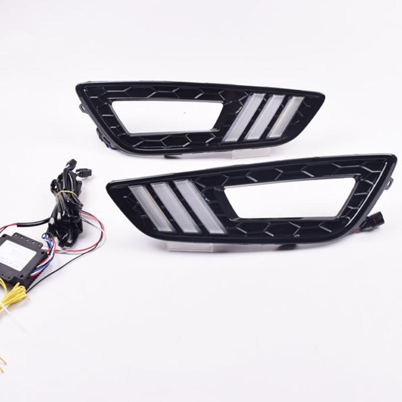 Powerful Car DRL Daytime Running Lights Led Turning Signal Lamps 12V Fog Lamps For Ford Focus 3 2015 2016 2017