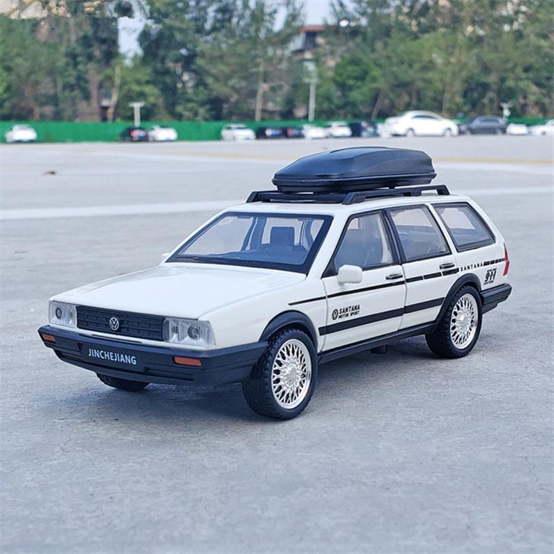 1/32 Volkswagen Santana Metalowy Model Samochodu Avant Kombi Odlewany Metalowy Pojazd Podróżny Model Samochodu Symulacja Dźwięku i Światła Zabawka dla Dzieci Prezent