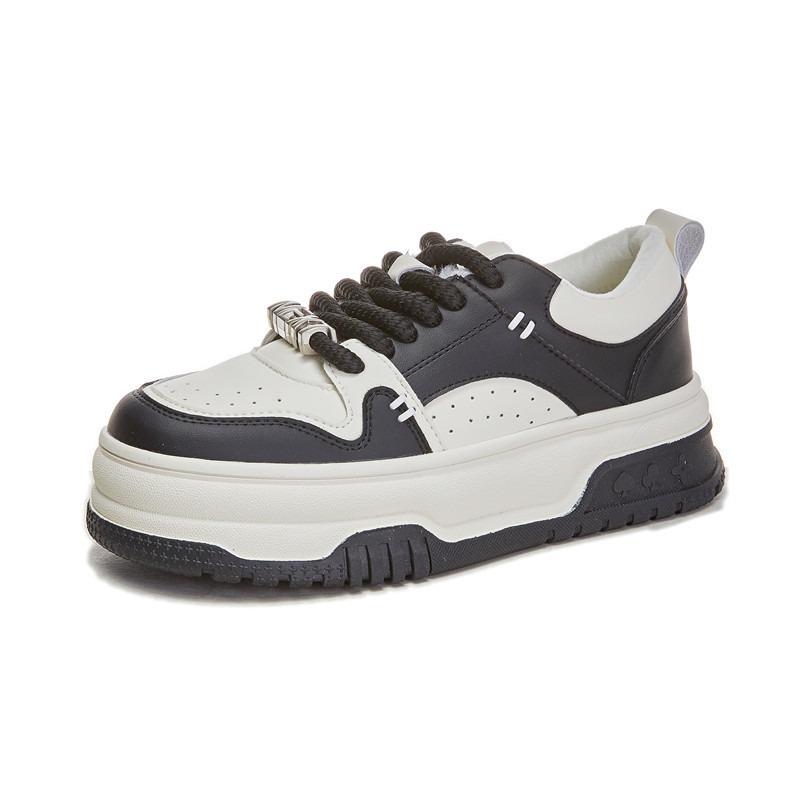 Leather little white shoes women's winter new women's flat-soled single shoes women's thick-soled velvet women's shoes versatile board shoes women