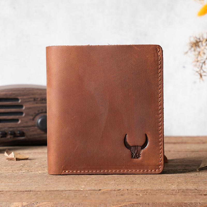 Handgefertigte Geldbörse aus Vollnarbenleder mit Münzfach für Männer, reines Leder, Brieftasche aus Rindsleder, beste Geldbörse für Männer