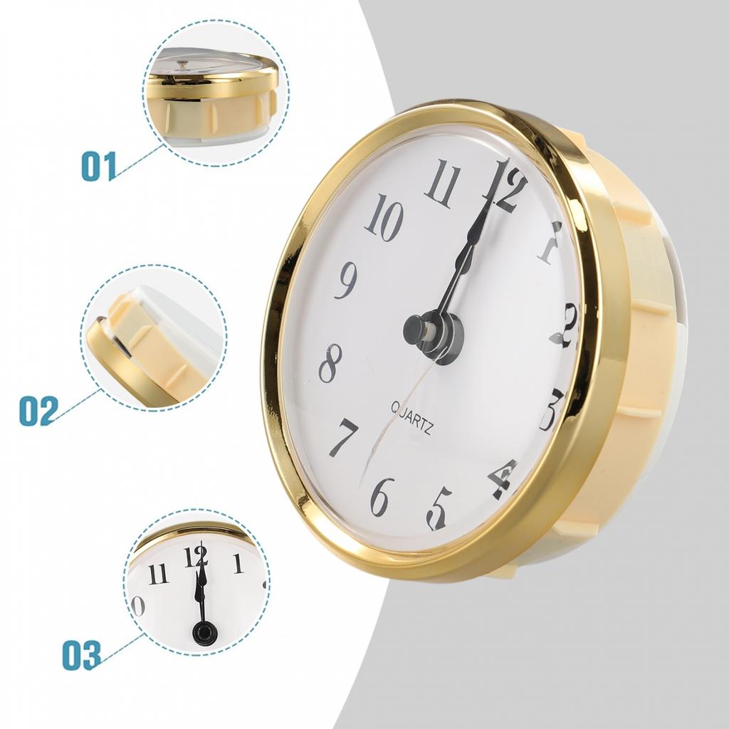 Plastic+electroplating Clock Insert Transparent Cover With Gold Rim