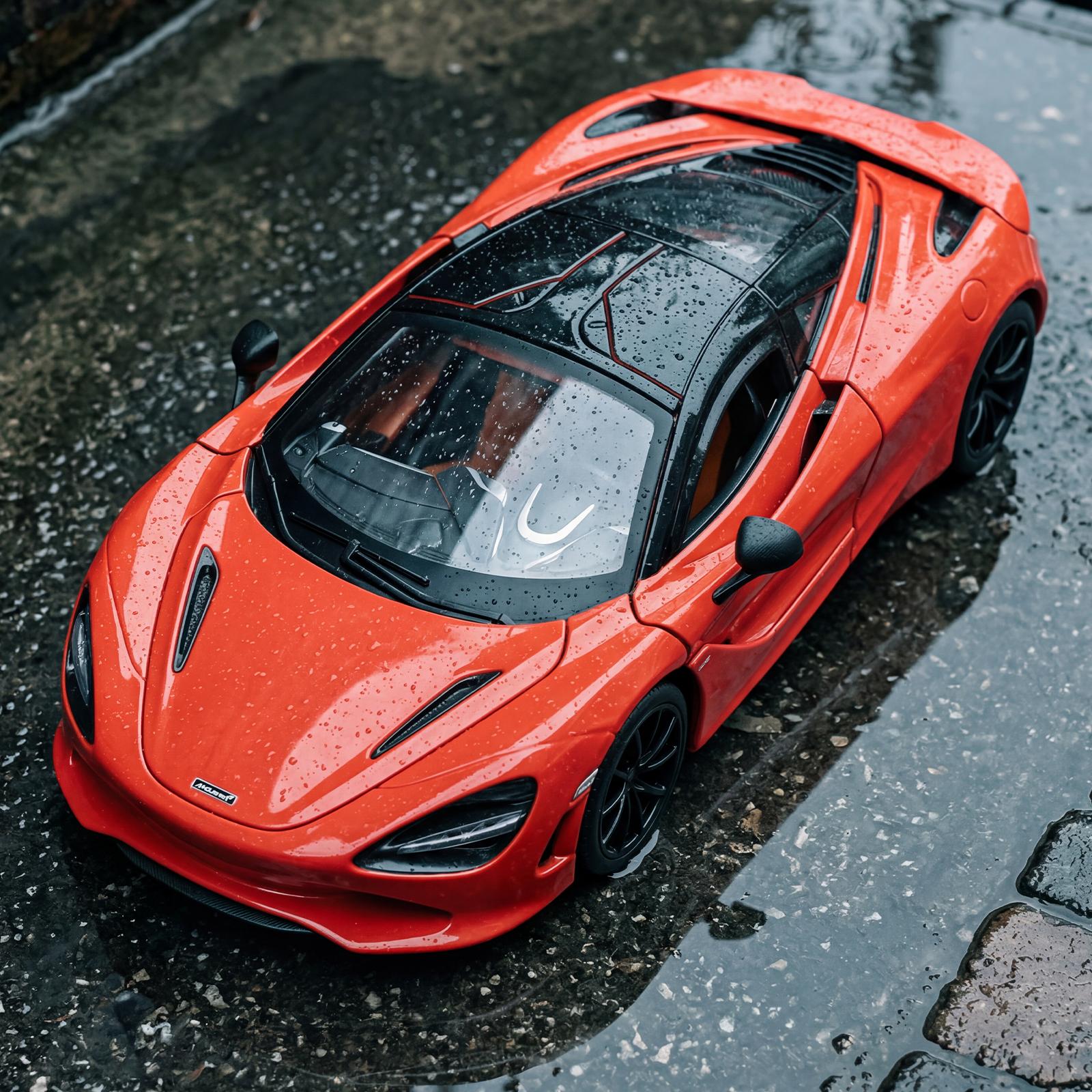 Linyi Toy Car Boys 1:18 Mclaren 750S Supercar Alloy Metal Diecast Model Car Desktop Display Collectibles Hobby Ornament Toy Holiday Present For