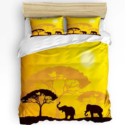 Decoración de Guardería de Elefantes Juego de Cama para Dormitorio Cama Hogar Elefantes Lindos Sosteniendo Forma de Corazón Funda Nórdica Cubre Edredón Funda de Almohada