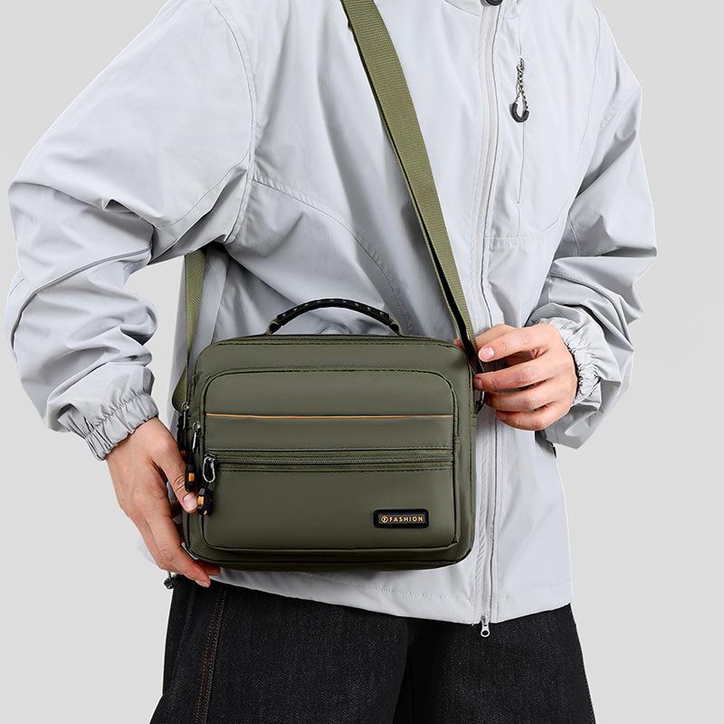 Solid Color Waterproof Shoulder Bag Men's Messenger Bag Large Capacity Crossbody Bag
