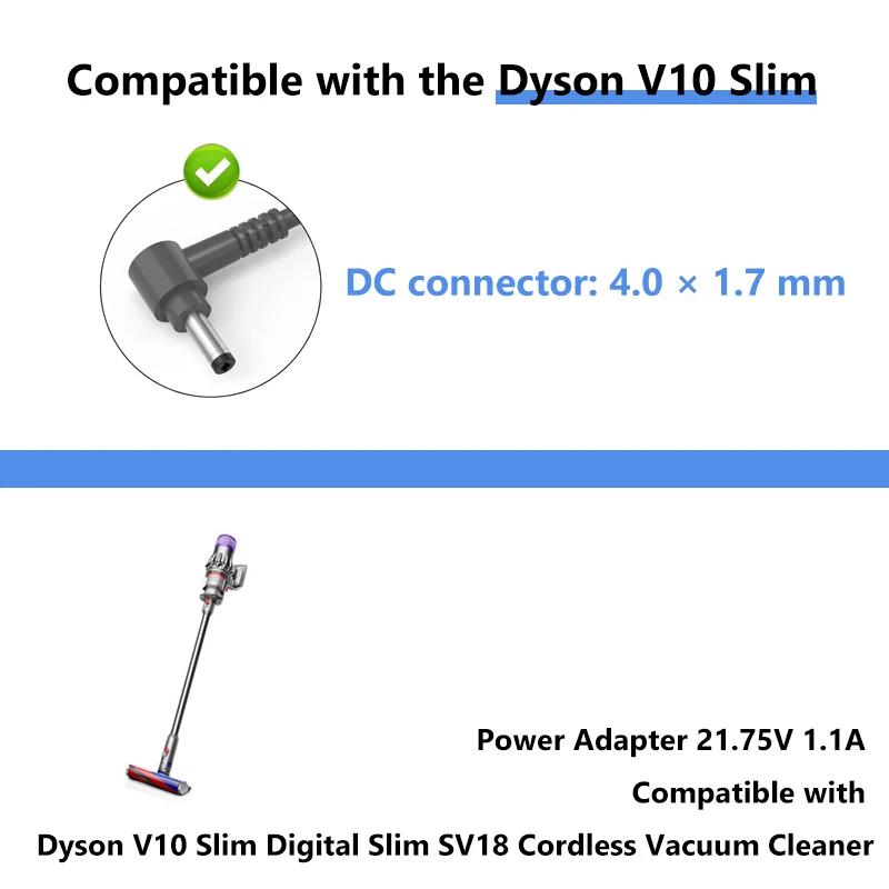 21.75V 1.1A Power Adapter Fit Dyson Digital Slim SV18 V10 Slim Cordless Vacuum Cleaner DC 4.0*1.7mm Charger