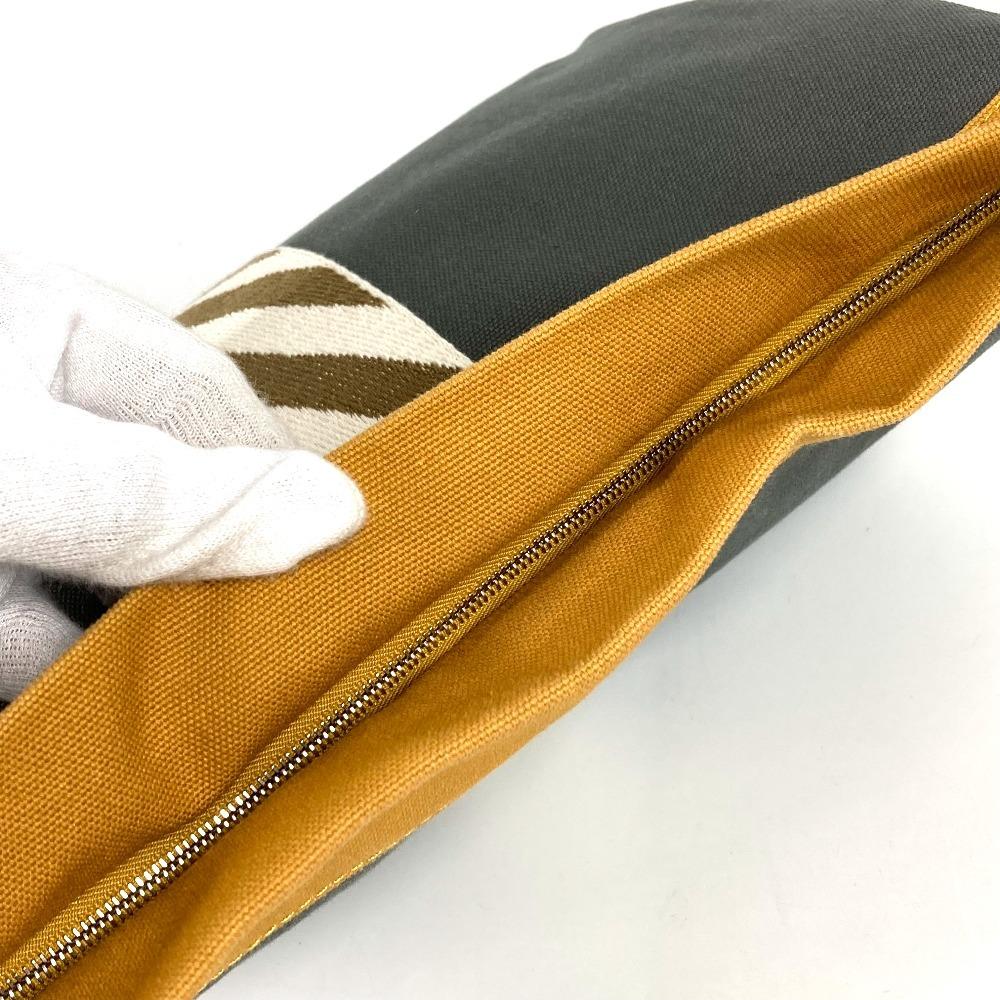HERMES H logo Jimet GM Pouch Bag Makeup Multi Pouch Clutch bag gray/Yellow