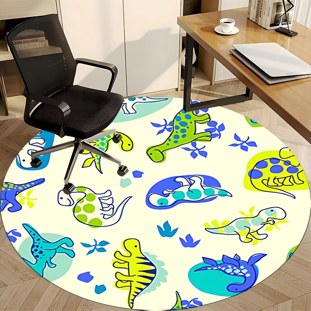 1pc Dinosaur Pattern Chair Carpet for Office, Non slip, Soft and Durable Office Rug
