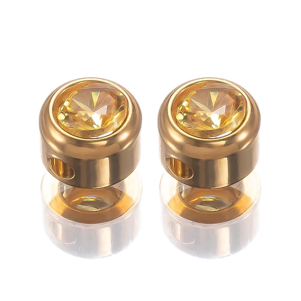 10pcs Stainless Steel Glass Charms Jewelry Making 6mm Colorful Glass Bead Pendants with Hole for DIY Necklace Bracelet Earrings