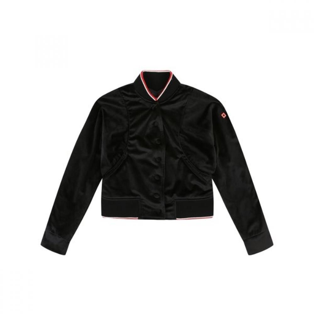 Onoff Women S Cropped Velour Jacket Of1103lb Black