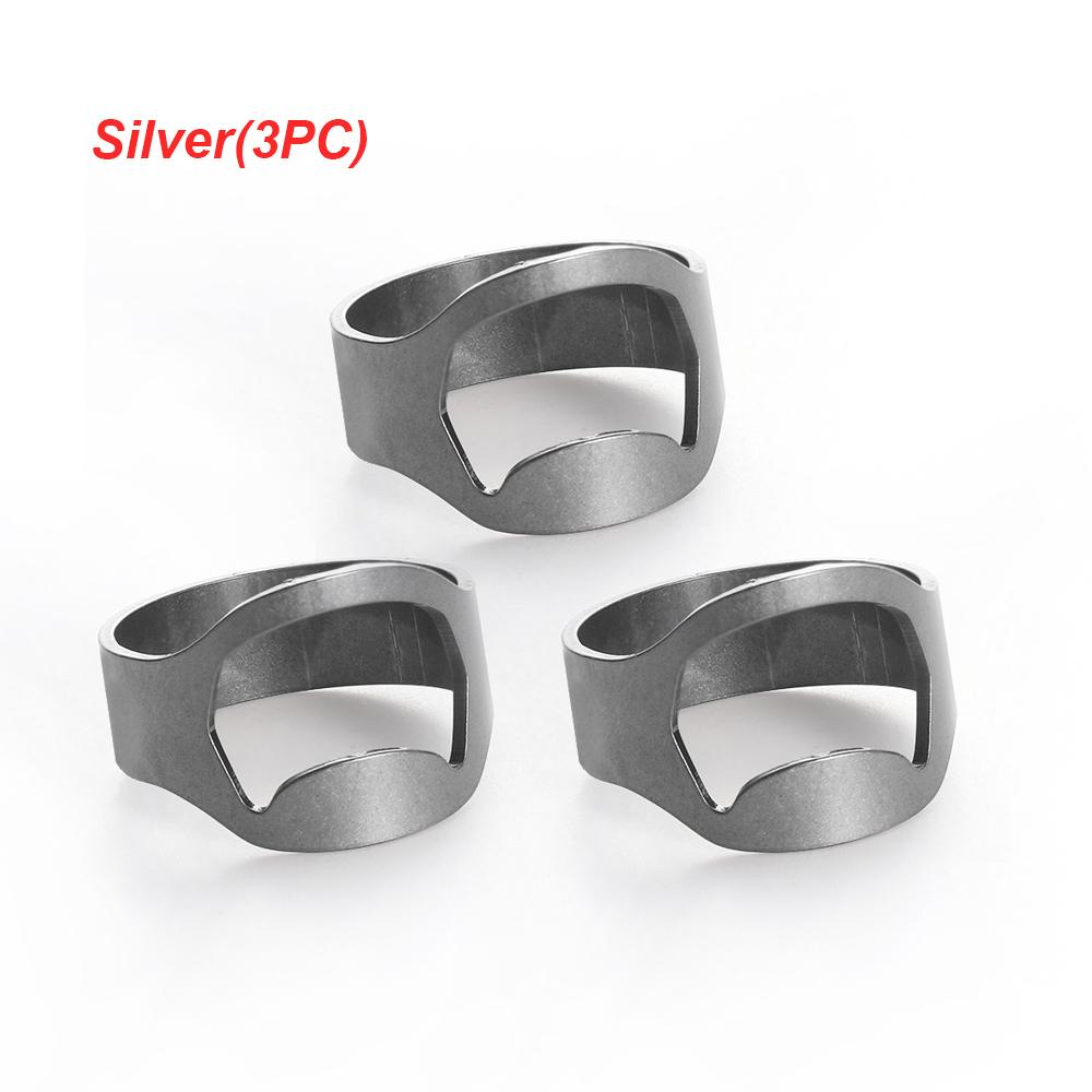 1/3PCS Silver Bar Supplies Stainless Steel Gadgets Beer Bottles Opener Kitchen Tool Finger Ring Openers