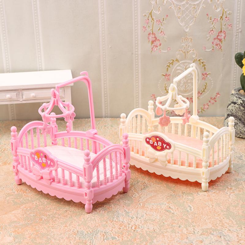 1/12 Puppenhaus Simulation Mini Krippe Baby Bett Modell Puppenhaus Schlafzimmer Möbel Dekoration Puppen Haus Zubehör
