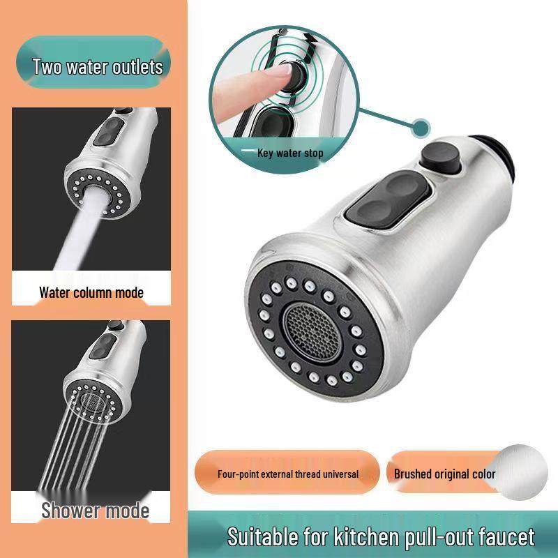 Precision Kitchen Sink Pull-Out Faucet Replacement: Anti-Splash Retractable Shower Nozzle