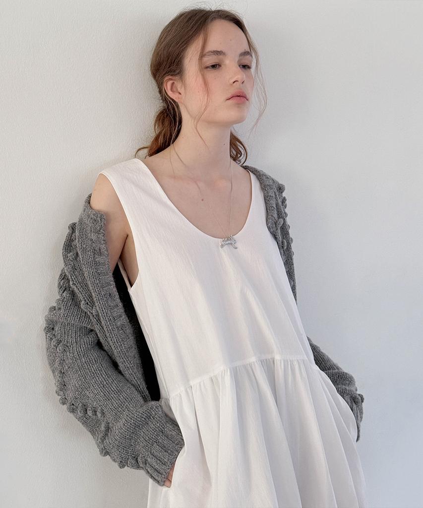 Sinun Balloon Mini Dress (White)