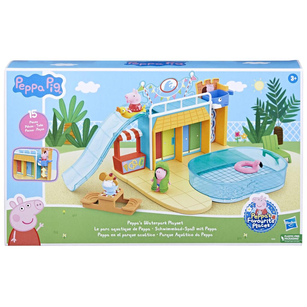 Peppa Pig Water Park Playset with 2 Figures, Preschool Toy for 3+ Girls and Boys
