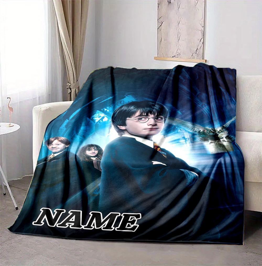 Custom Name Castle Night Flannel Blanket Throw Blanket Soft Warm Sofa Bed home Decor Unique Gift