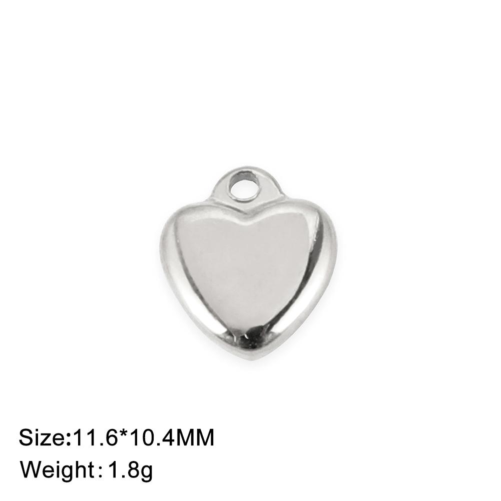 Fashion Love Heart Charms Stainless Steel Gold DIY Pendant for Earring Necklace Bracelet Jewelry Making