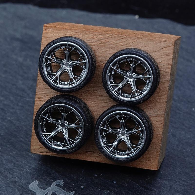 PuffStudio_1/64 Modified Style Wheel-AL13-R140-8.5/8.8mm Plug-in Hub Suitable for 1:64 Car Model Accessories
