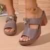 36-43 Plus Size Shoes for Women Summer 2026 Women Slip on Peep Toe Comfortable Platform High Heel Sandals Casual Women Slippers