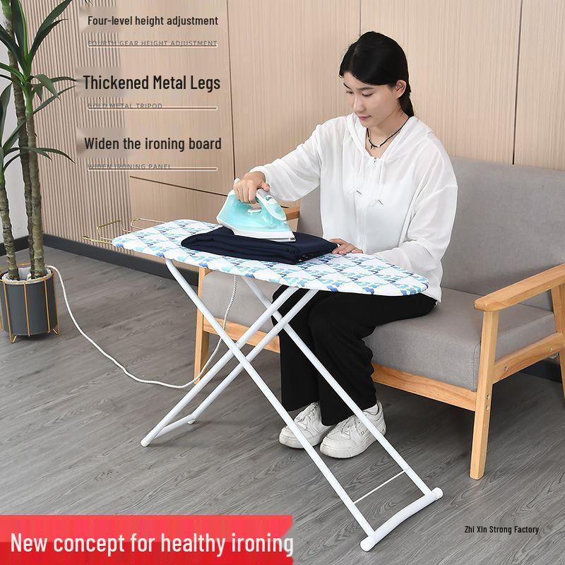 Reinforced Foldable Ironing Board with Handheld Rack - High-Grade Household Accessory