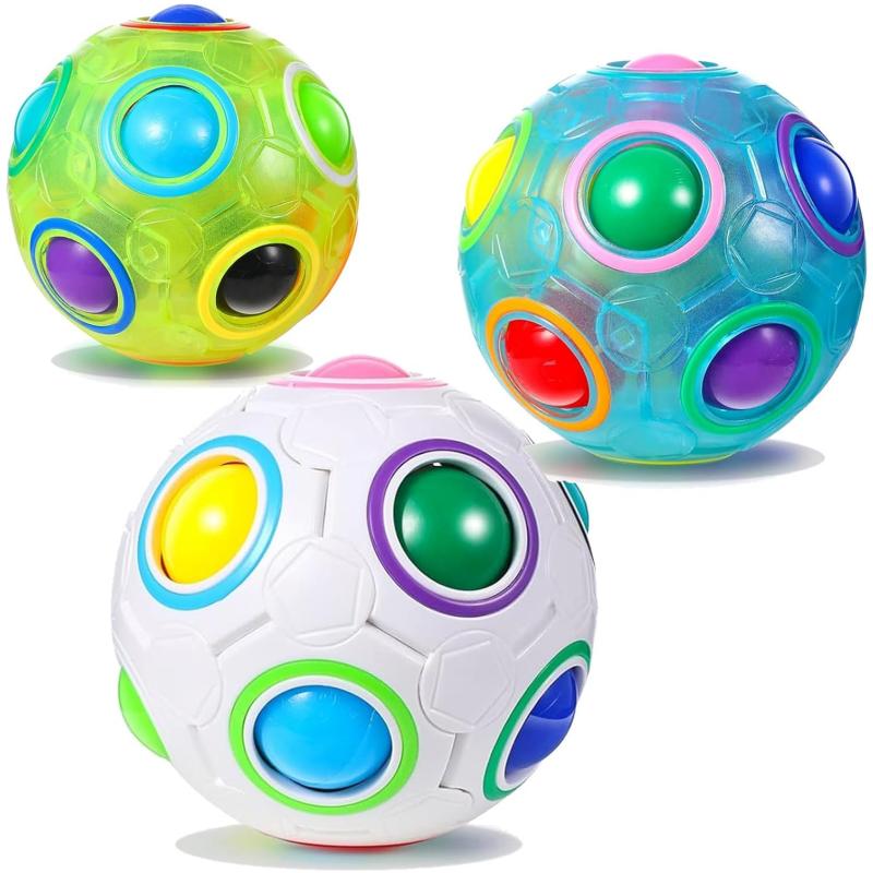 Fashnics Rainbow Puzzle Ball Color-Matching Game Toy Stress Reliever Magic Ball Brain Teaser For Kids And Adults