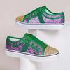 2021 summer new casual flat heel low-top shoelace-free color matching round head sequined canvas single shoes women