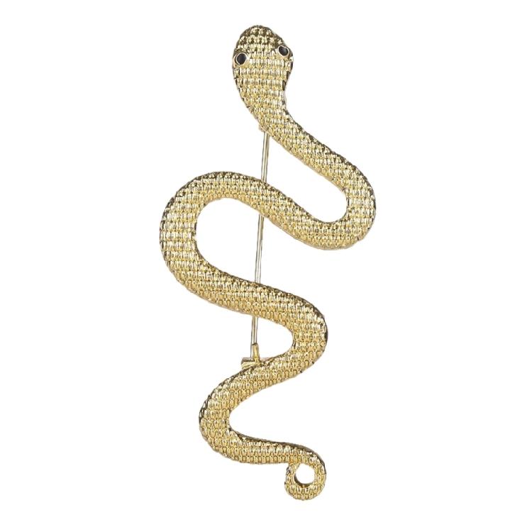 Unique Gold Tone Snake Brooch Designed for Trendsetters and Jewelry Collector Practical Zinc Alloy Lapel Pin Decoration