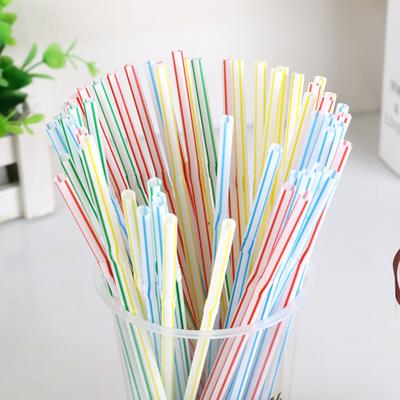 100Pcs Flexible Plastic Straws Disposable Drinking Straws Assorted Colors 21cm Bendable Striped