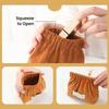 Corduroy Coin Purse: Large Capacity Flap Storage Bag for Makeup and Travel