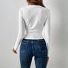 Women's Autumn and Winter Simple and Versatile T-shirts, Fashionable Age-reducing Slim Figure-showing Long-sleeved Tops