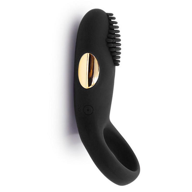 Time Delay Vibrating Ring with Massager Brush Silicone Sex Toys Quiet USB Charged Penis Vibrator Rings 12 Speeds